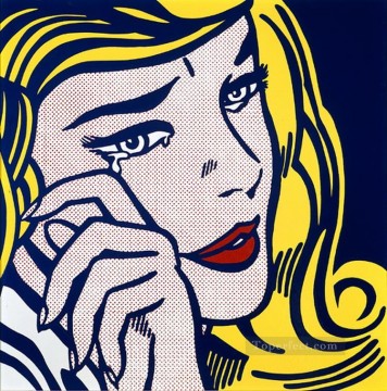 抽象的かつ装飾的 Painting - 泣いている女の子 1964 POP アーティスト